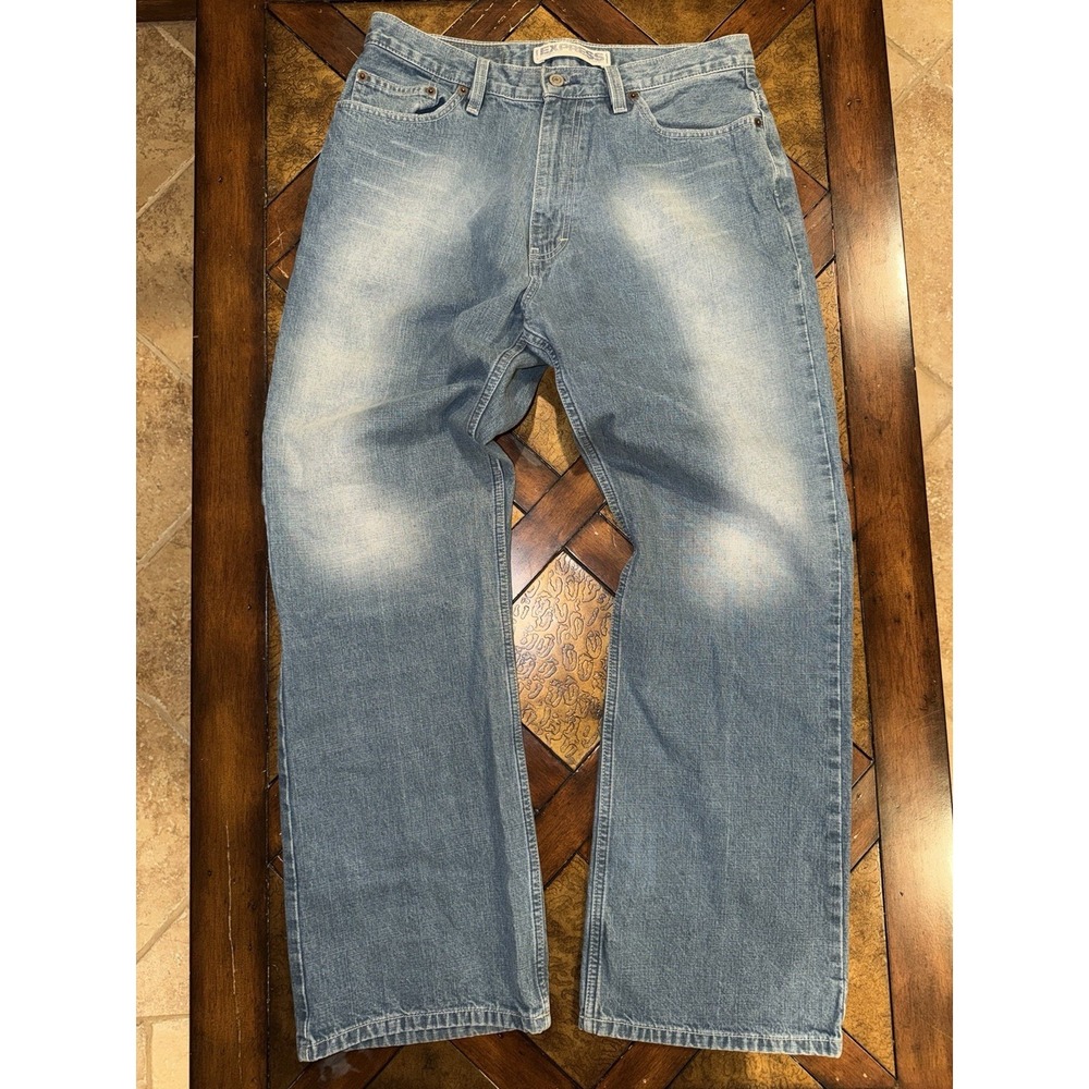 Vintage Express Jeans Mens 32x31 Blue Boot Cut Precision Fit‎ Whiskered Western